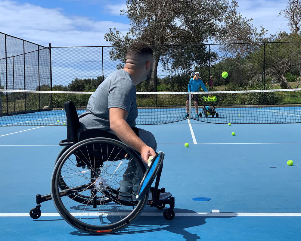 wheelchair tennis clinic at Sargood on Collaroy